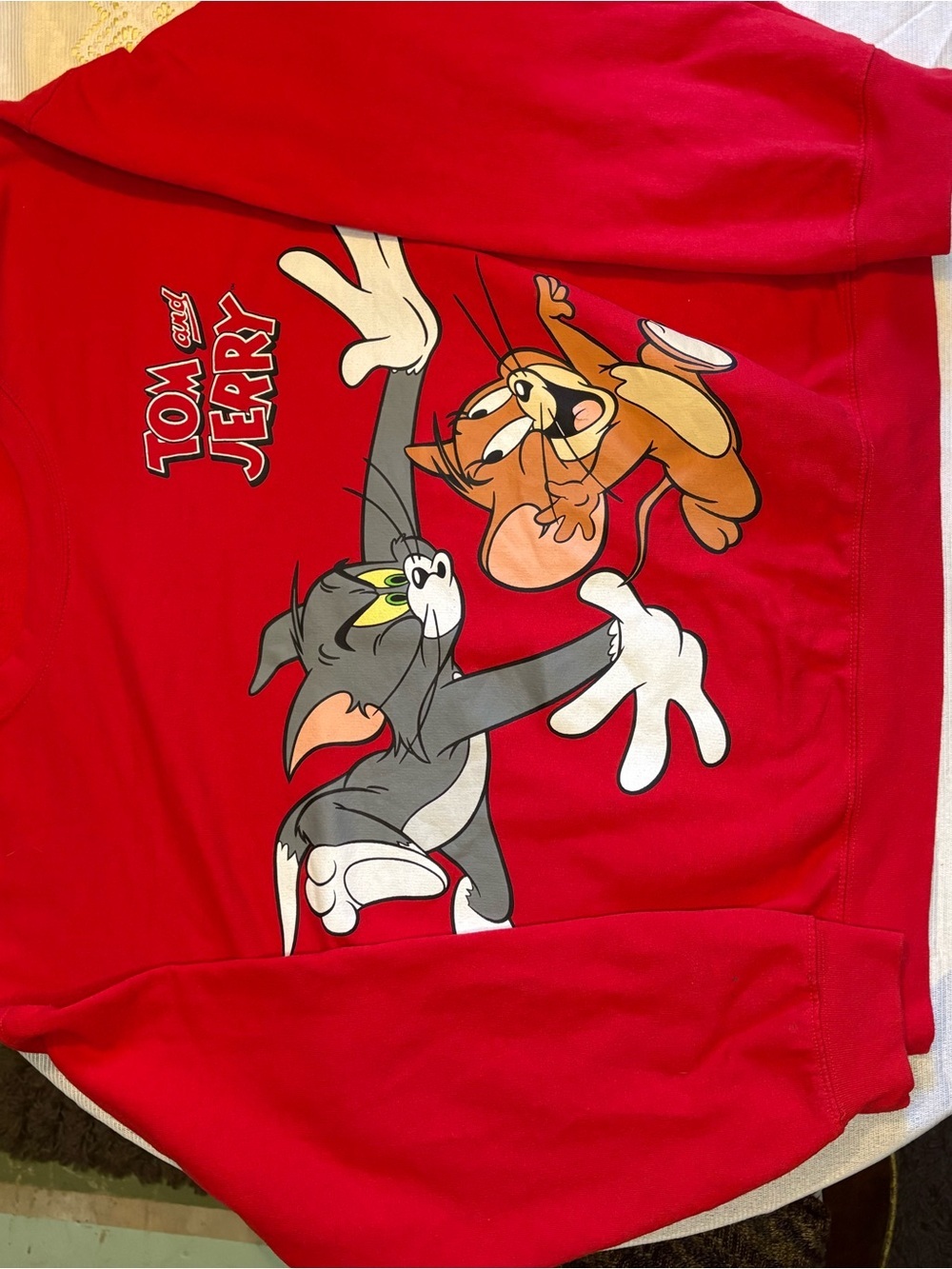 Vintage Tom and Jerry Red Graphic Sweatshirt